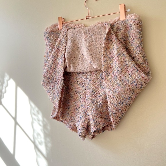 AQUA Soft Multicolored Tweed Fringe Skort NWT Size Large - Picture 4 of 10